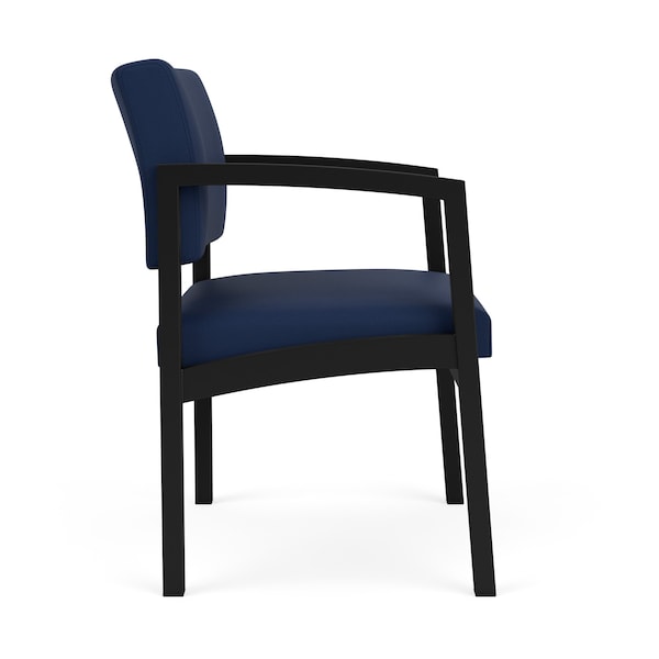 Lesro Lenox Steel Wide Guest Chair Metal Frame, Black, MD Ink Upholstery LS1201 - main